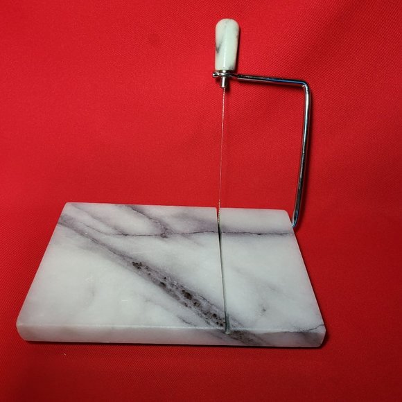 Marble White Gray Swirl Cheese Cutter Slicer - Picture 4 of 8